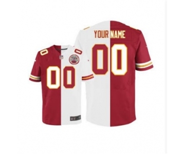 Men's Kansas City Chiefs Customized Red White Stitched Football Jersey