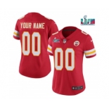 Women's Kansas City Chiefs Customized Red Super Bowl LVII Limited Stitched Jersey(Run Small