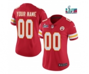 Women's Kansas City Chiefs Customized Red Super Bowl LVII Limited Stitched Jersey(Run Small