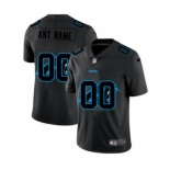 Men's Carolina Panthers Custom Team Logo Dual Overlap Limited Football Jersey Black