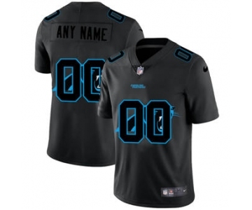 Men's Carolina Panthers Custom Team Logo Dual Overlap Limited Football Jersey Black