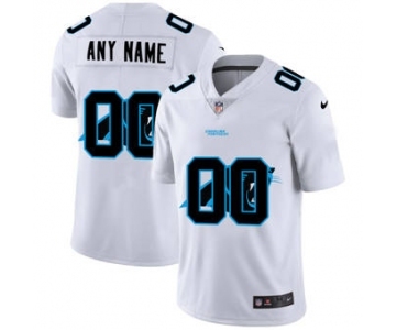 Men's Carolina Panthers Custom White Team Logo Dual Overlap Limited Football Jersey