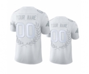 Men's Panthers Custom White Platinum Stitched Olive Branch MVP Edition Limited Jersey