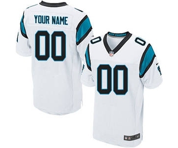 Men's Carolina Panthers Customized White Custom Elite Football Jersey