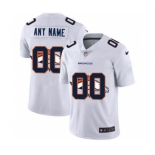 Men's Denver Broncos Custom White Team Logo Dual Overlap Limited Football Jersey