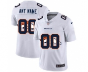 Men's Denver Broncos Custom White Team Logo Dual Overlap Limited Football Jersey