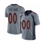 Men's Denver Broncos Customized Gray Stitched Football Limited Inverted Legend Jersey