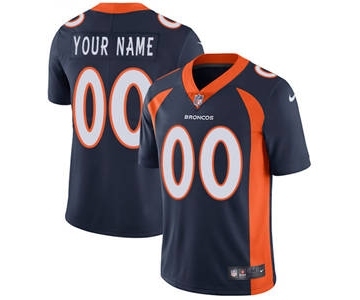 Men's Denver Broncos Customized Navy Blue Alternate Vapor Untouchable Custom Limited Football Jersey