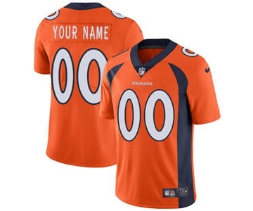 Men's Denver Broncos Customized Orange Team Color Vapor Untouchable Custom Limited Football Jersey