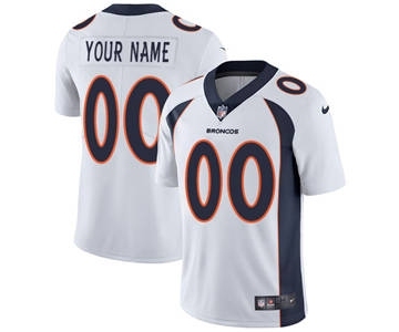 Men's Denver Broncos Customized White Vapor Untouchable Custom Limited Football Jersey