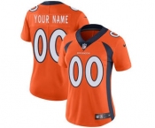 Women's Denver Broncos Orange Home Customized Jersey