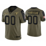 Men's Arizona Cardinals ACTIVE PLAYER Custom 2021 Olive Salute To Service Limited Stitched Football Jersey