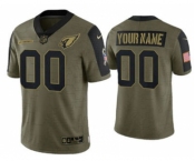 Men's Arizona Cardinals ACTIVE PLAYER Custom 2021 Olive Salute To Service Limited Stitched Football Jersey