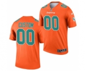 Men's Miami Dolphins ACTIVE PLAYER Custom Orange 2021 Inverted Legend Stitched Jersey