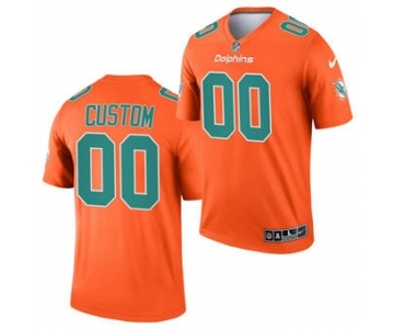 Men's Miami Dolphins ACTIVE PLAYER Custom Orange 2021 Inverted Legend Stitched Jersey