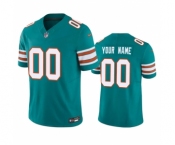 Men's Miami Dolphins Active Player Custom Aqua 2023 F.U.S.E Vapor Limited Stitched Football Jersey