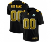 Men's Miami Dolphins Custom Black Golden Sequin Vapor Limited Football Jersey