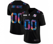 Men's Miami Dolphins Custom Multi-Color Black 2020 Crucial Catch Vapor Untouchable Limited Football Jersey