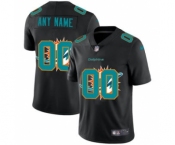 Men's Miami Dolphins Custom Team Logo Dual Overlap Limited Football Jersey Black