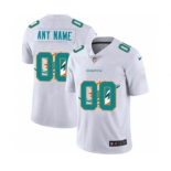 Men's Miami Dolphins Custom White Team Logo Dual Overlap Limited Football Jersey