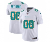 Men's Miami Dolphins Custom White Team Logo Dual Overlap Limited Football Jersey