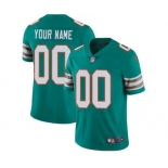 Men's Miami Dolphins Customized Aqua Green Alternate Vapor Untouchable Custom Limited Football Jersey