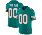 Men's Miami Dolphins Customized Aqua Green Alternate Vapor Untouchable Custom Limited Football Jersey