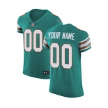 Men's Miami Dolphins Customized Aqua Green Alternate Vapor Untouchable Custom Elite Football Jersey