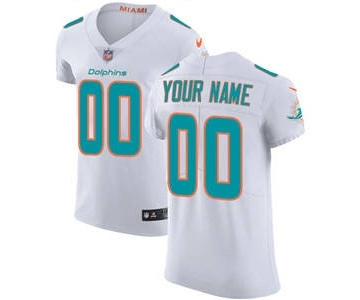 Men's Miami Dolphins Customized White Vapor Untouchable Custom Elite Football Jersey