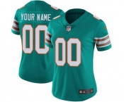 Women's Miami Dolphins Customized Aqua Green Alternate Jersey