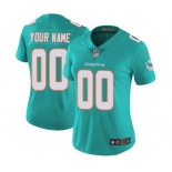 Women's Miami Dolphins Customized Aqua Green Home Jersey