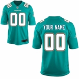 Men's Miami Dolphins Nike Aqua Custom Game Jersey