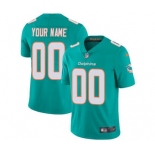 Youth Miami Dolphins Customized Aqua Green Team Color Custom Football Jersey