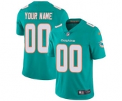 Youth Miami Dolphins Customized Aqua Green Team Color Custom Football Jersey