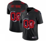 Men's Houston Texans Custom Team Logo Dual Overlap Limited Football Jersey Black