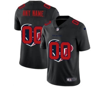 Men's Houston Texans Custom Team Logo Dual Overlap Limited Football Jersey Black