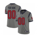 Men's Houston Texans Customized Gray Stitched Football Limited Inverted Legend Jersey