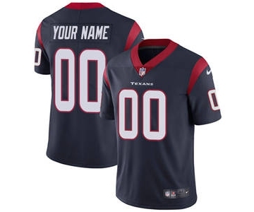 Men's Houston Texans Customized Navy Blue Team Color Vapor Untouchable Custom Limited Football Jersey