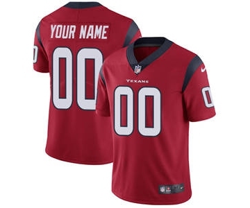 Men's Houston Texans Customized Red Alternate Vapor Untouchable Custom Limited Football Jersey