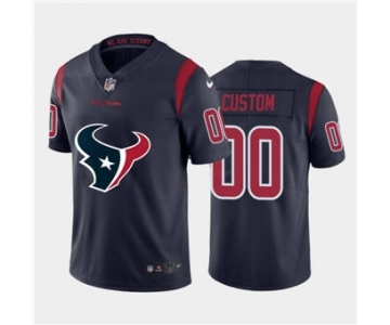 Men's Texans Custom Navy Blue Football Team Big Logo Fashion Vapor Limited Jersey