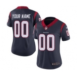 Women's Houston Texans Navy Blue Home Customized Jersey