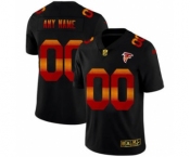 Men's Atlanta Falcons Custom Black Red Orange Stripe Vapor Limited Football Jersey