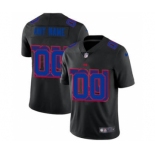 Men's New York Giants Custom Team Logo Dual Overlap Limited Football Jersey Black