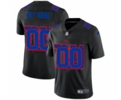 Men's New York Giants Custom Team Logo Dual Overlap Limited Football Jersey Black