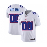 Men's New York Giants Custom White Team Logo Dual Overlap Limited Football Jersey