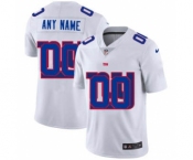 Men's New York Giants Custom White Team Logo Dual Overlap Limited Football Jersey