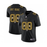 Men's New Orleans Saints Custom Team Logo Dual Overlap Limited Football Jersey Black