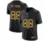 Men's New Orleans Saints Custom Team Logo Dual Overlap Limited Football Jersey Black