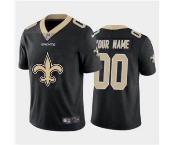 Men's Saints Custom Black Football Team Big Logo Fashion Vapor Limited Jersey