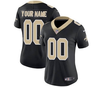 Women's New Orleans Saints Customized Black Home Jersey